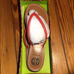 Tory Burch sandals, thin coral strap
